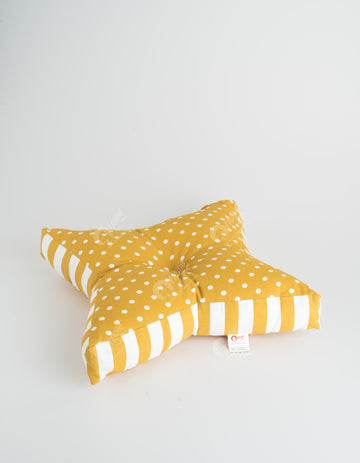 Floor Cushion S - Polka Dot Mustard