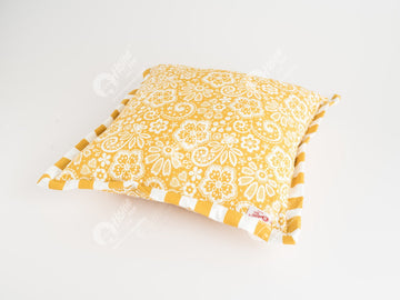 Flange Cushion - Lace Mustard
