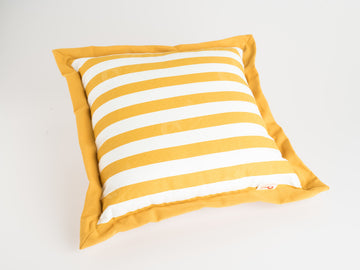 Flange Cushion - Thick Stripe Mustard