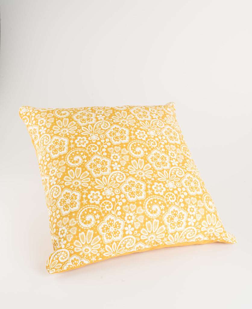 Cushion Cover - Lace Mustard