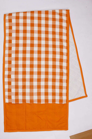Fridge Cover - Block Check Orange