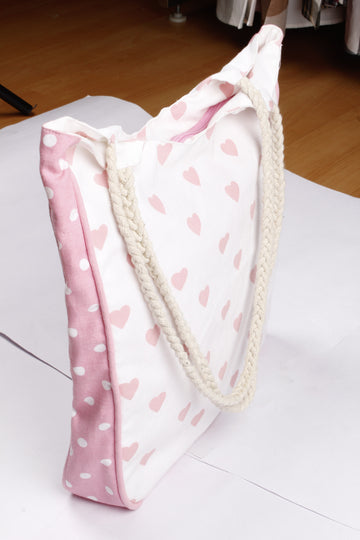 Handbag Large - Hearts Pink