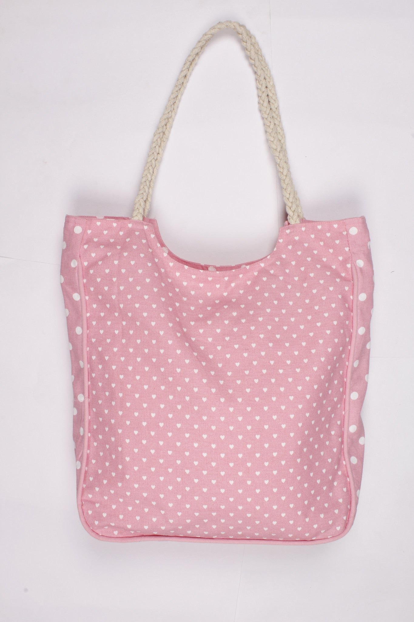 Handbag Large - Small Hearts Pink