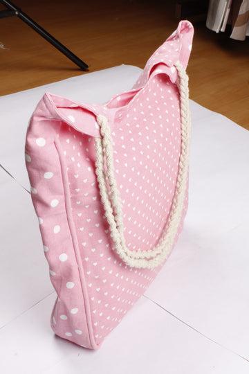 Handbag Large - Small Hearts Pink