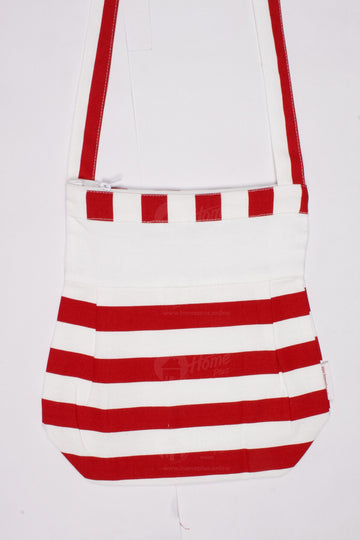 Fancy Bag Long Handle - Thick Stripe Red