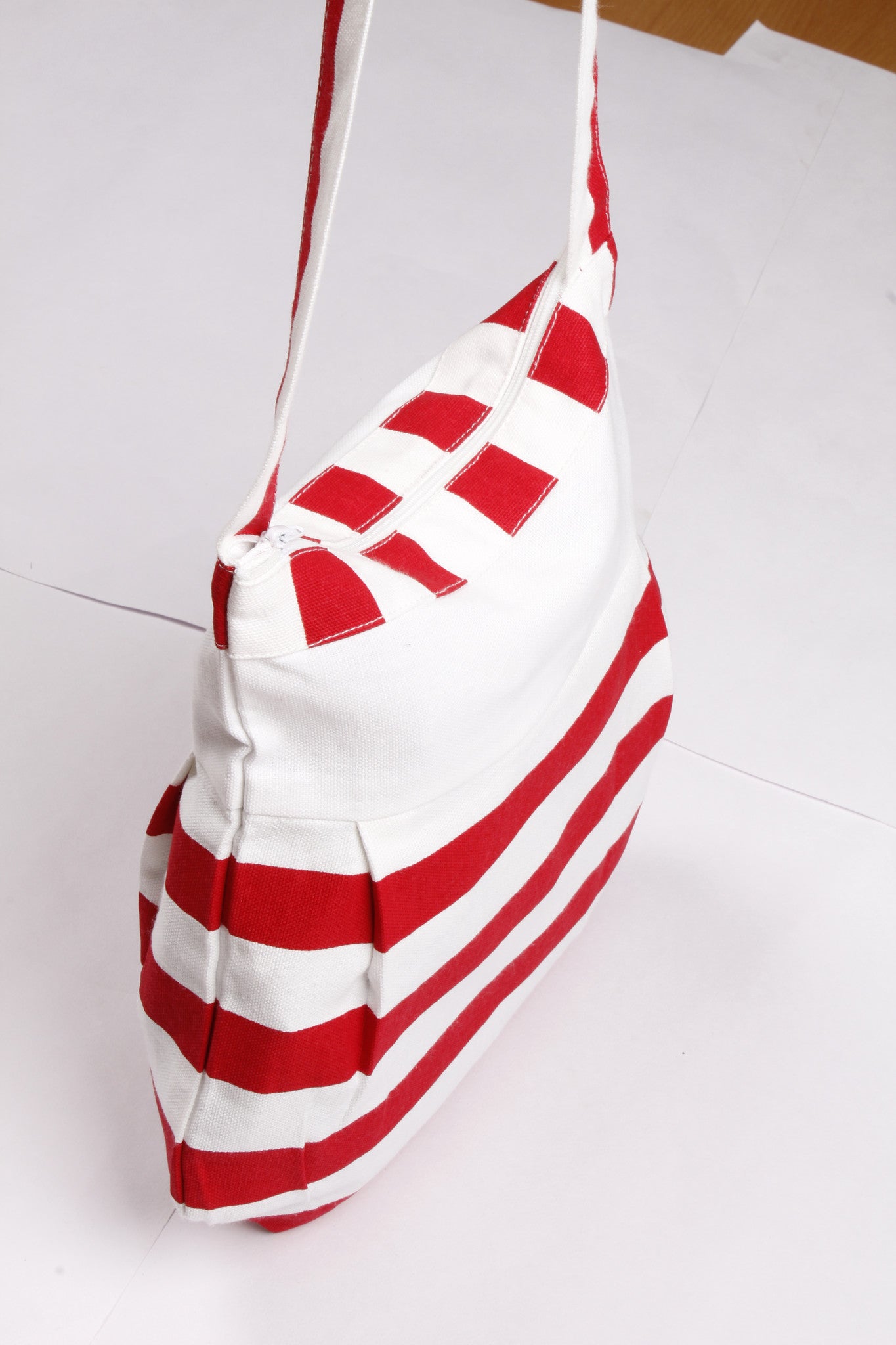 Fancy Bag Long Handle - Thick Stripe Red