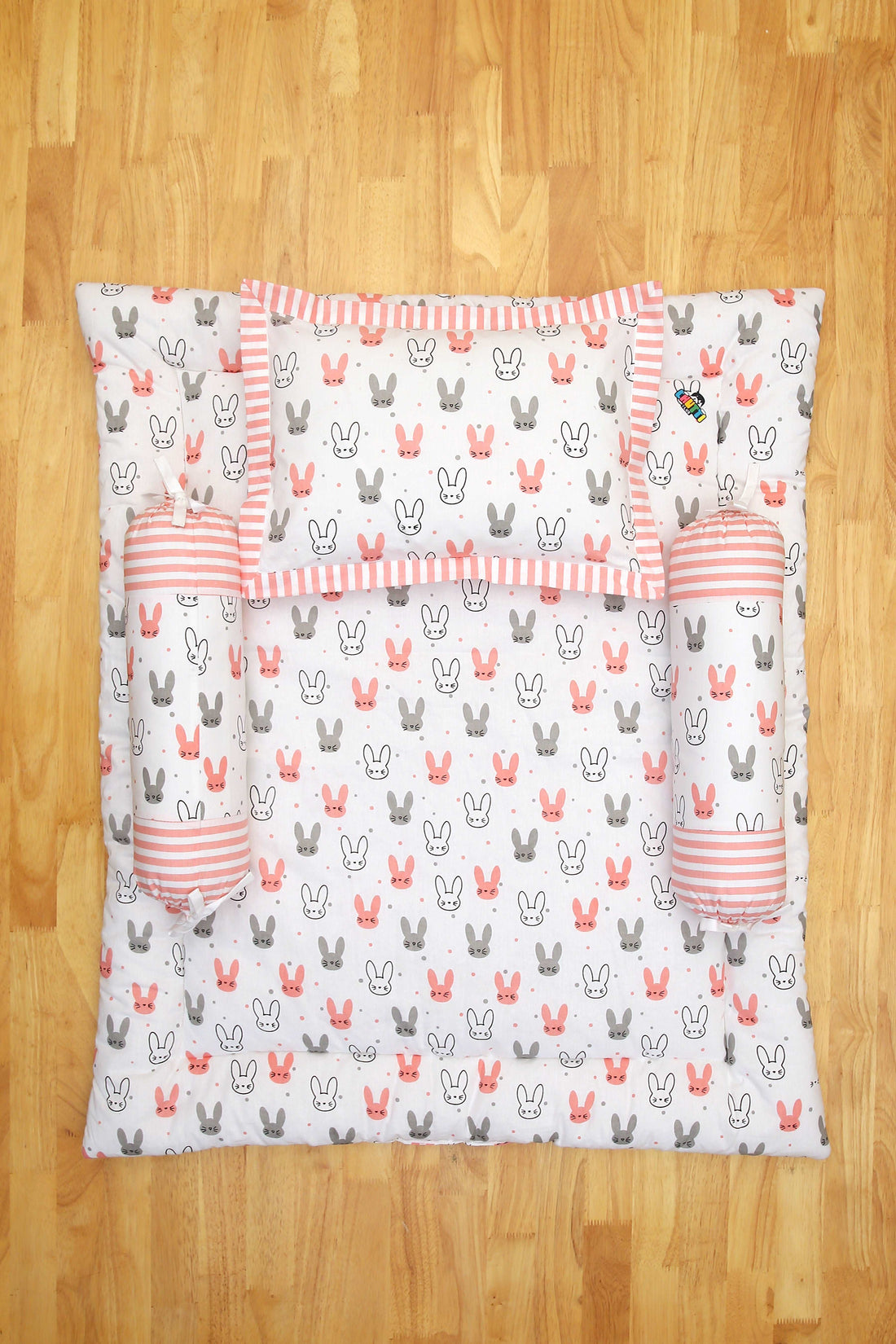 Baby Bedding Set Pinky Grey Rabbit