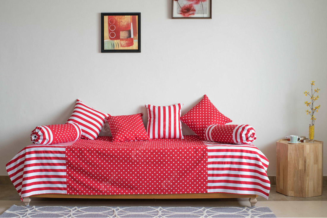 Diwan Set - Polka Dot Red