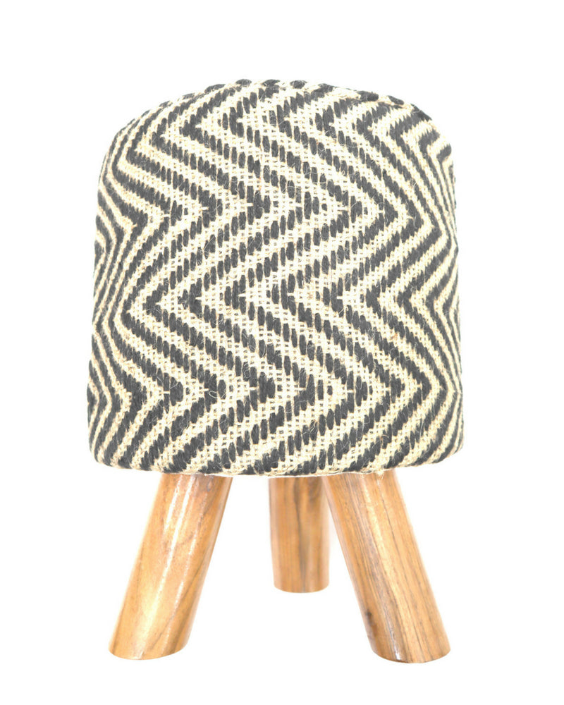 Wooden Stool - Jute 32x32Cm