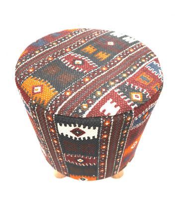 Wooden Stool - Kilim Print 62x62CM